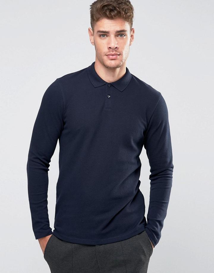 Jack & Jones Premium Slim Textured Polo - Navy