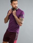 Adidas Training T-shirt In Heather In Purple Br4102 - Red