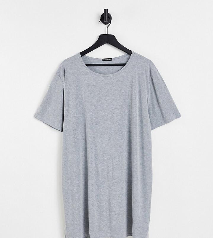 I Saw It First Plus T Shirt Dress In Gray-grey