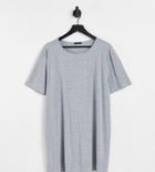 I Saw It First Plus T Shirt Dress In Gray-grey