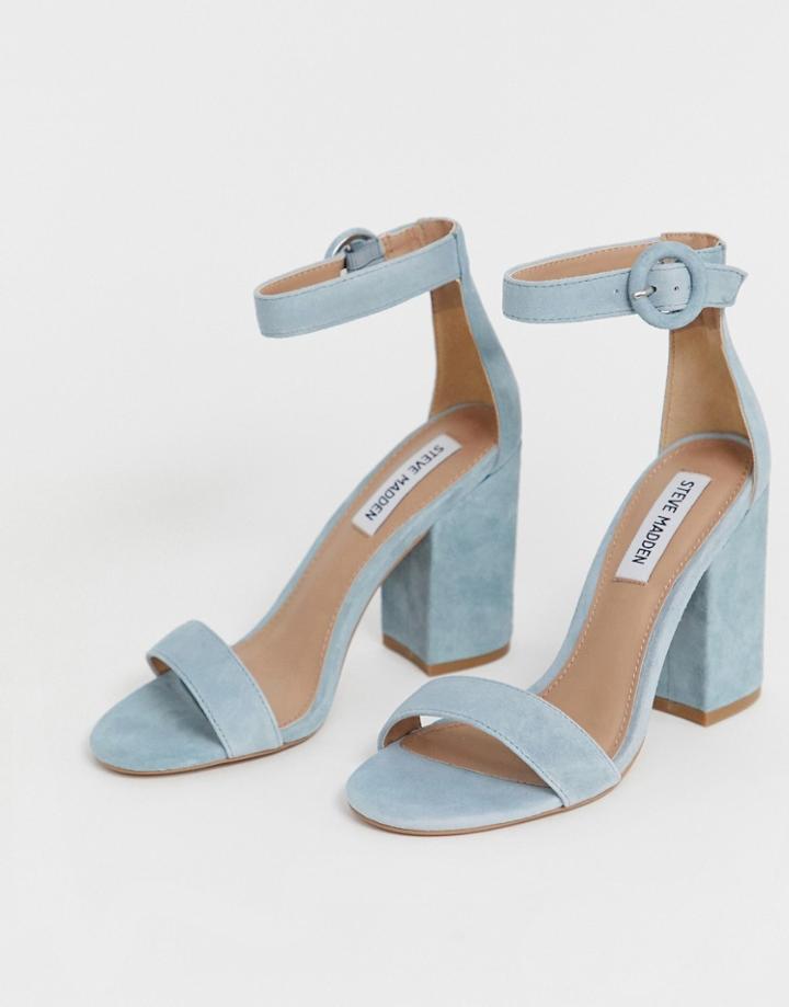 Steve Madden Suede Block Heel Sandals - Blue