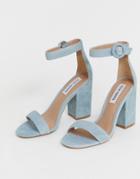 Steve Madden Suede Block Heel Sandals - Blue