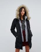 Esprit Down Funnel Neck Coat - Black