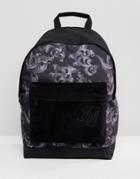 Siksilk Backpack In Black With Baroque Print - Black