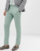 Asos Design Wedding Skinny Smart Pants In Mint Green - Green