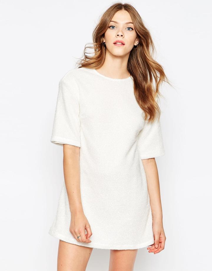 Motel Tippy Dress In Tinsel Fabric - Snow