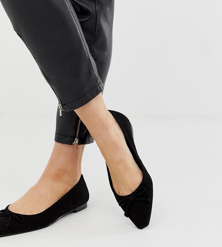 Mango Square Toe Ballet Pump In Black
