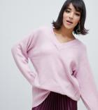 River Island Oversized Sweater With V Neck In Pink - Pink
