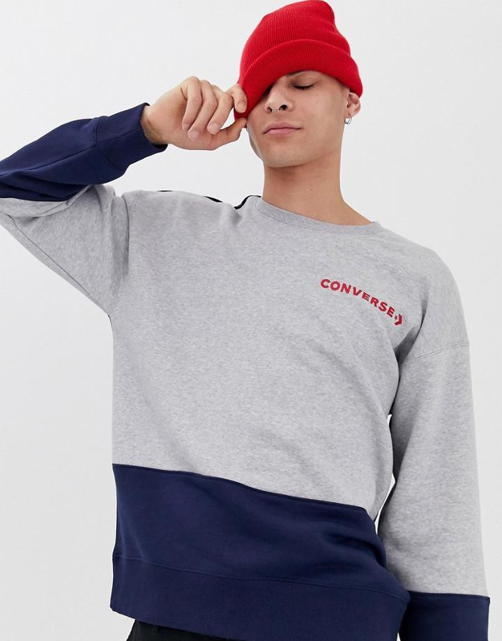 Converse One Star Sweat In Color Block-gray