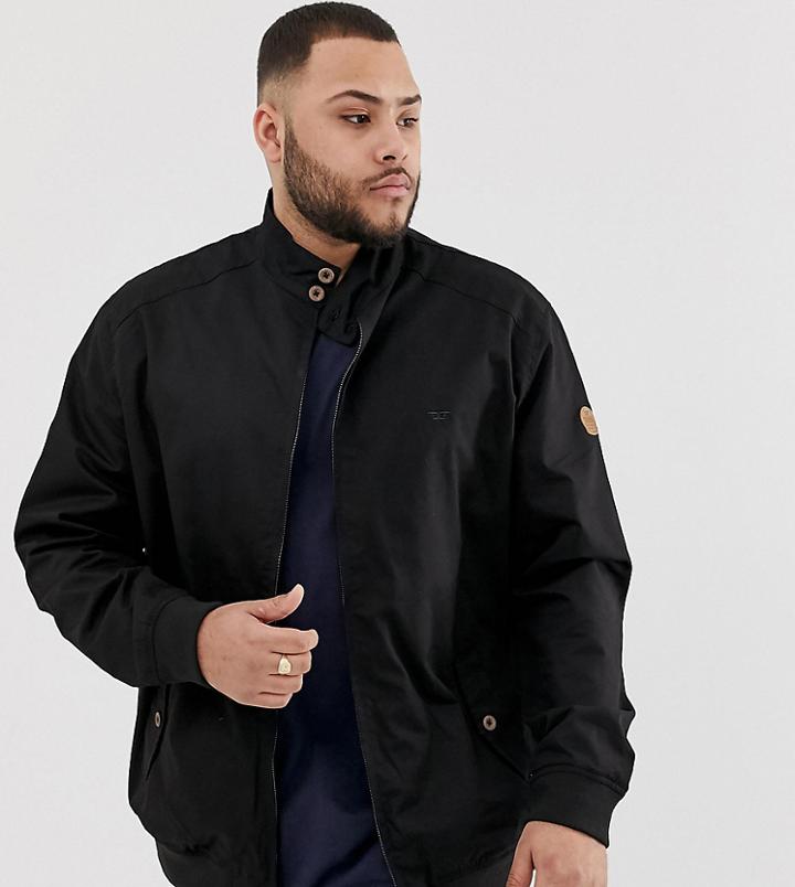 Duke King Size Harrington Jacket In Black And Navy - Black