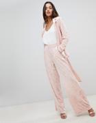 Unique 21 Velvet Wide Leg Pants Two-piece - Pink