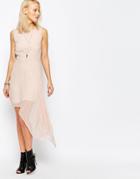 Religion Final Skater Dress With Asymmetric Hem - Peach Whip
