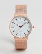 Christin Lars Mesh Strap Watch In Gold With White Dial - Gold