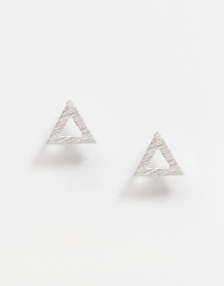 Astrid & Miyu Triangle Stud Earrings - Silver