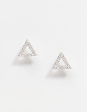 Astrid & Miyu Triangle Stud Earrings - Silver