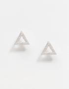 Astrid & Miyu Triangle Stud Earrings - Silver
