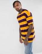 Asos Oversized Block Stripe T-shirt - Yellow