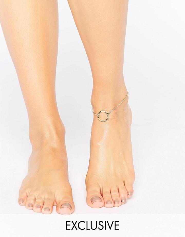 Monki Hoop Chain Anklet - Silver