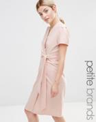 Alter Petite Wrap Tea Midi Dress - Pink