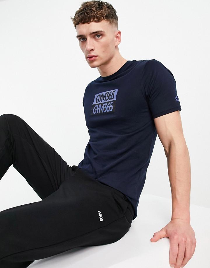 Gym 365 Logo T-shirt In Navy