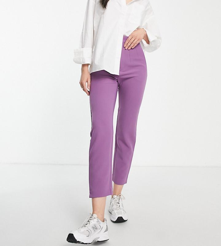 Stradivarius Tall Slim Tailored Pants In Purple