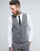 New Look Slim Suit Vest In Gray - Gray