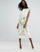 Asos Fluro Embroidered Drop Armhole Tshirt Dress - Multi