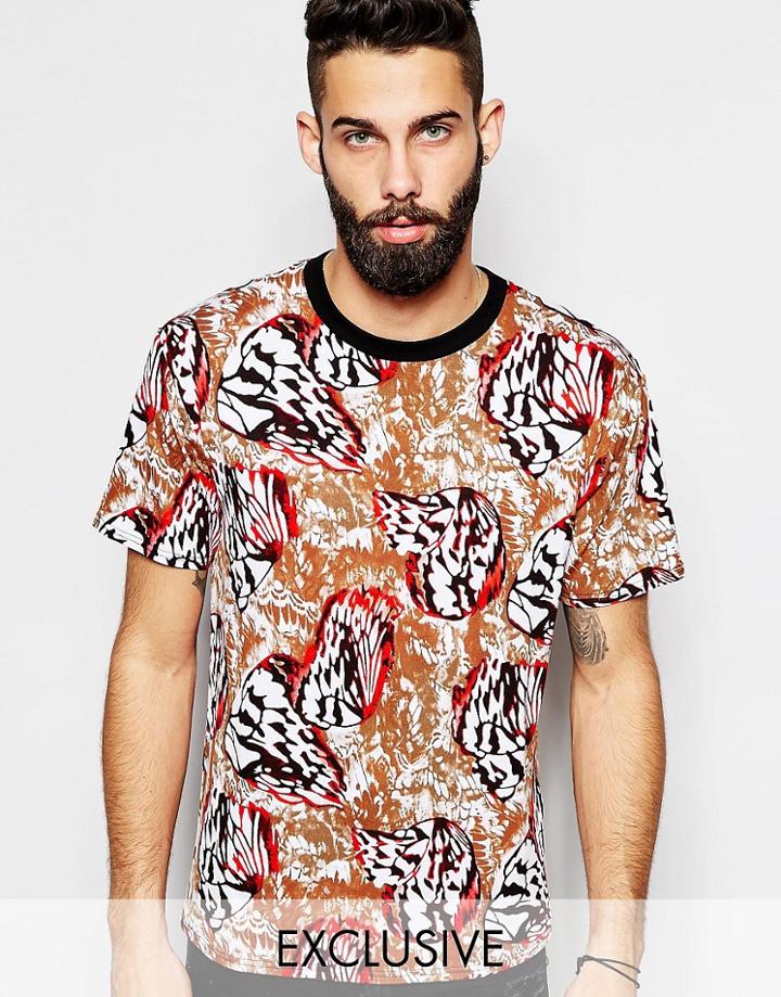 Reclaimed Vintage Pattern T-shirt - Brown