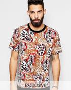 Reclaimed Vintage Pattern T-shirt - Brown