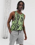 Urban Threads Festival Neon Snake Tank-green