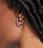 Reclaimed Vintage Inspired Heart Huggie Hoop Earrings In Silver