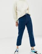 Asos Design Florence Authentic Straight Leg Jeans In Blue Cord - Blue