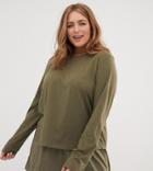 Asos Design Curve Mix & Match Marl Long Sleeve Pyjama Jersey T-shirt - Green