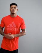 Adidas Athletics Logo T-shirt In Red Cf2109 - Red