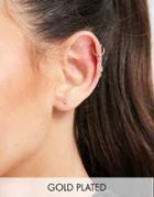 Topshop Snake Charm Specialist Piercing Clicker Single Earring In Gold