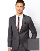 Asos Slim Fit Suit Jacket In 100% Wool - Charcoal