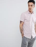Jack & Jones Premium Linen Mix Short Sleeve Shirt - Pink