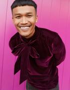 Asos Design Regular Fit Velvet Shirt With Pussybow Neck Tie In Deep Purple