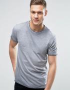 Solid T-shirt In Faded Stripe - Gray