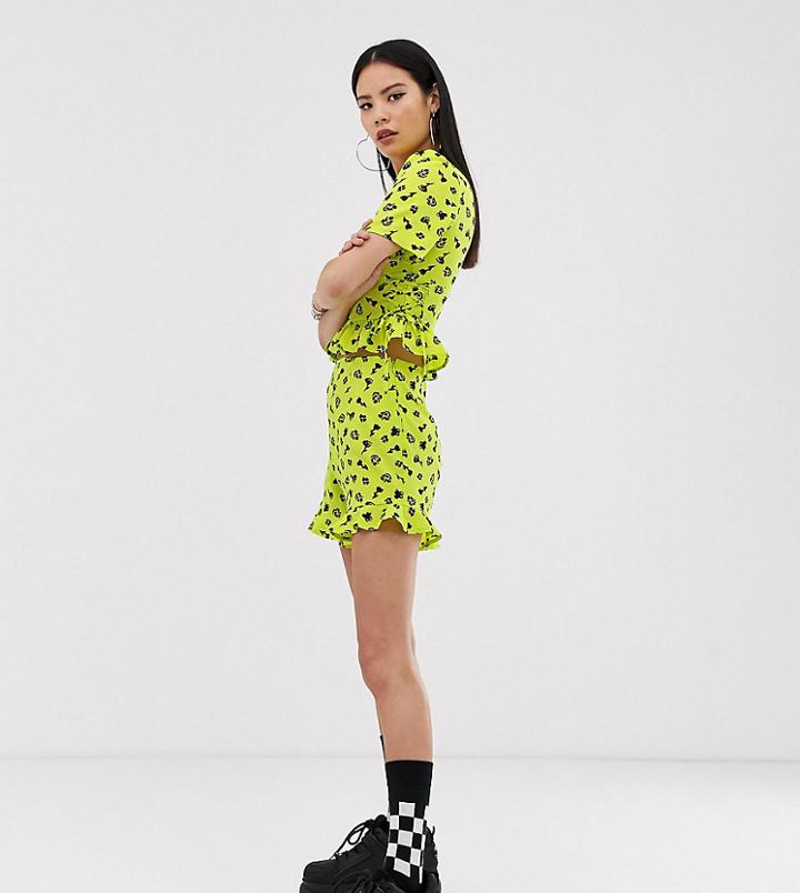 Collusion Flippy Shorts In Ditsy Print-multi
