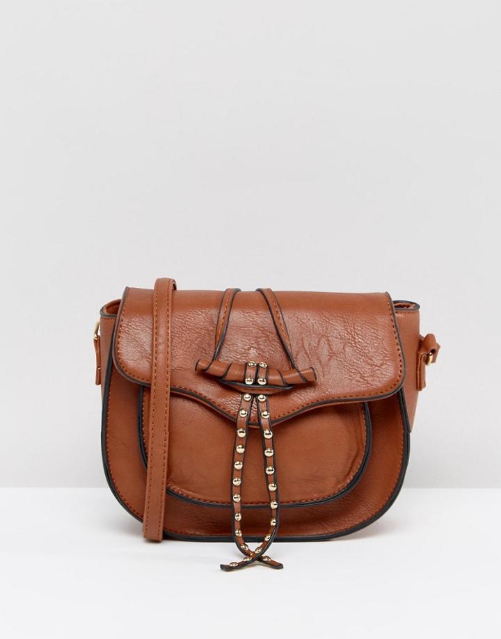Yoki Fashion Across Body Saddle Bag - Tan