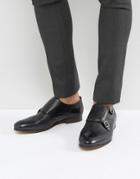 H London Castleton Leather Monk Shoes - Black