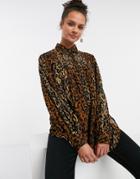 Topshop Blouse In Brown