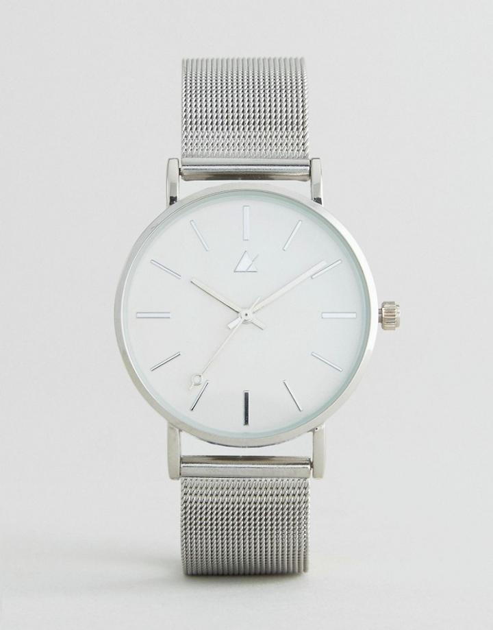 Asos Curve Silver Clean Mesh Strap Watch - Silver