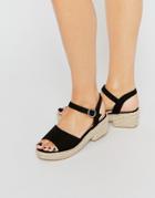 Asos Tabby Espadrille Heel Sandals - Black