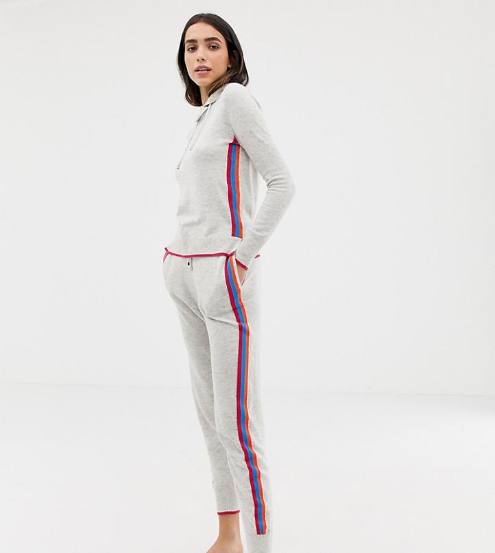 Oasis Sweatpants With Rainbow Side Stripe In Gray - Multi