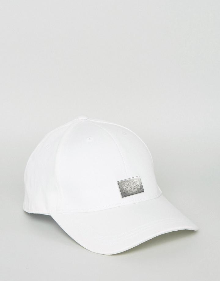 Cheap Monday Baseball Cap With Metal Logo Detail - White