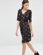 Trollied Dolly My Tie Strawberry Print Dress - Black