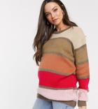 Glamorous Bloom Sweater In Soft Multi Colored Stripe