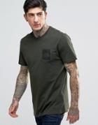 The North Face T-shirt With Pocket Box Logo In Green - Green